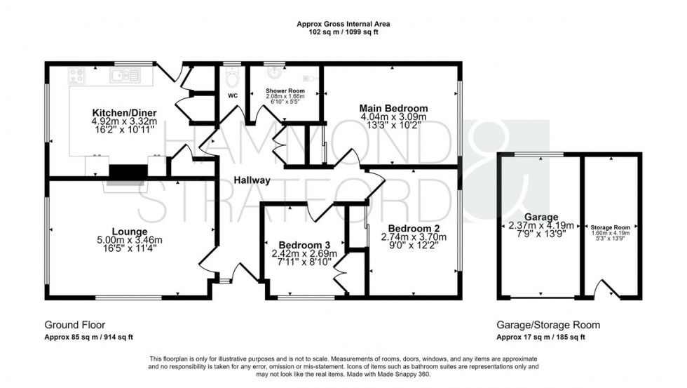 Floorplan for Rye Lane, Attleborough