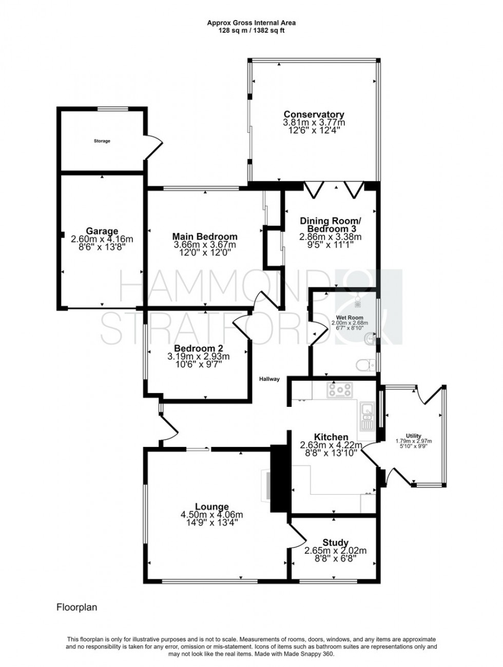 Floorplan for Ollands Road, Attleborough