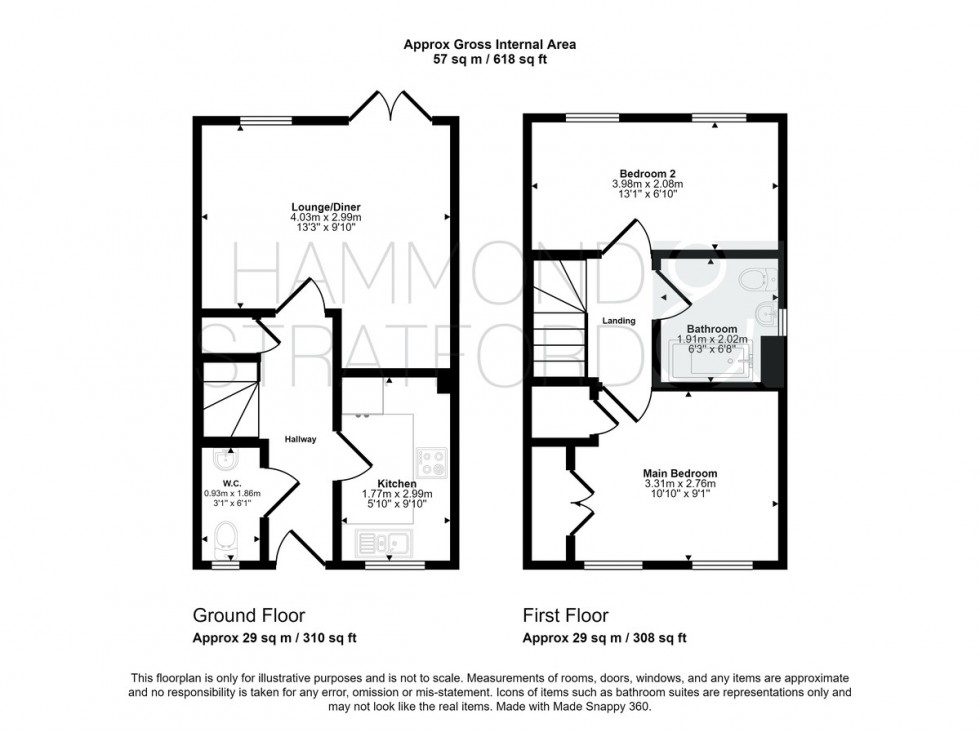 Floorplan for Lancaster Road, Attleborough